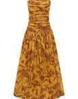 Banana Blossom Ruched Gown Dresses ALEMAIS