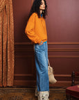 Claudia Tangerine Knit Polo jacket Alèmais