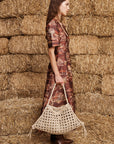 Woven Leather Maxi Tote Ivory bag Alèmais