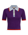 Alémais Josefina Knit Polo Violet shirt Alémais