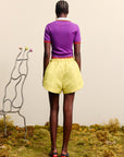 Alémais Josefina Knit Polo Violet shirt Alémais