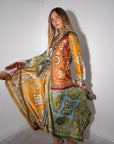 Clemenza Spliced Scarf Silk Skirt Skirts Alèmais