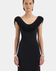 Marcelline Fringe Scoop Back Gown Dresses SIR.