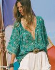 Elysian Short Sleeve Blouse - Jade shirt SPELL