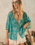 Elysian Short Sleeve Blouse - Jade shirt SPELL