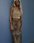 Samantha Bias Skirt - Vintage Leopard Skirts SPELL