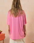 Marina Piccola Oversized Biker Tee - Cosmos Pink shirt SPELL