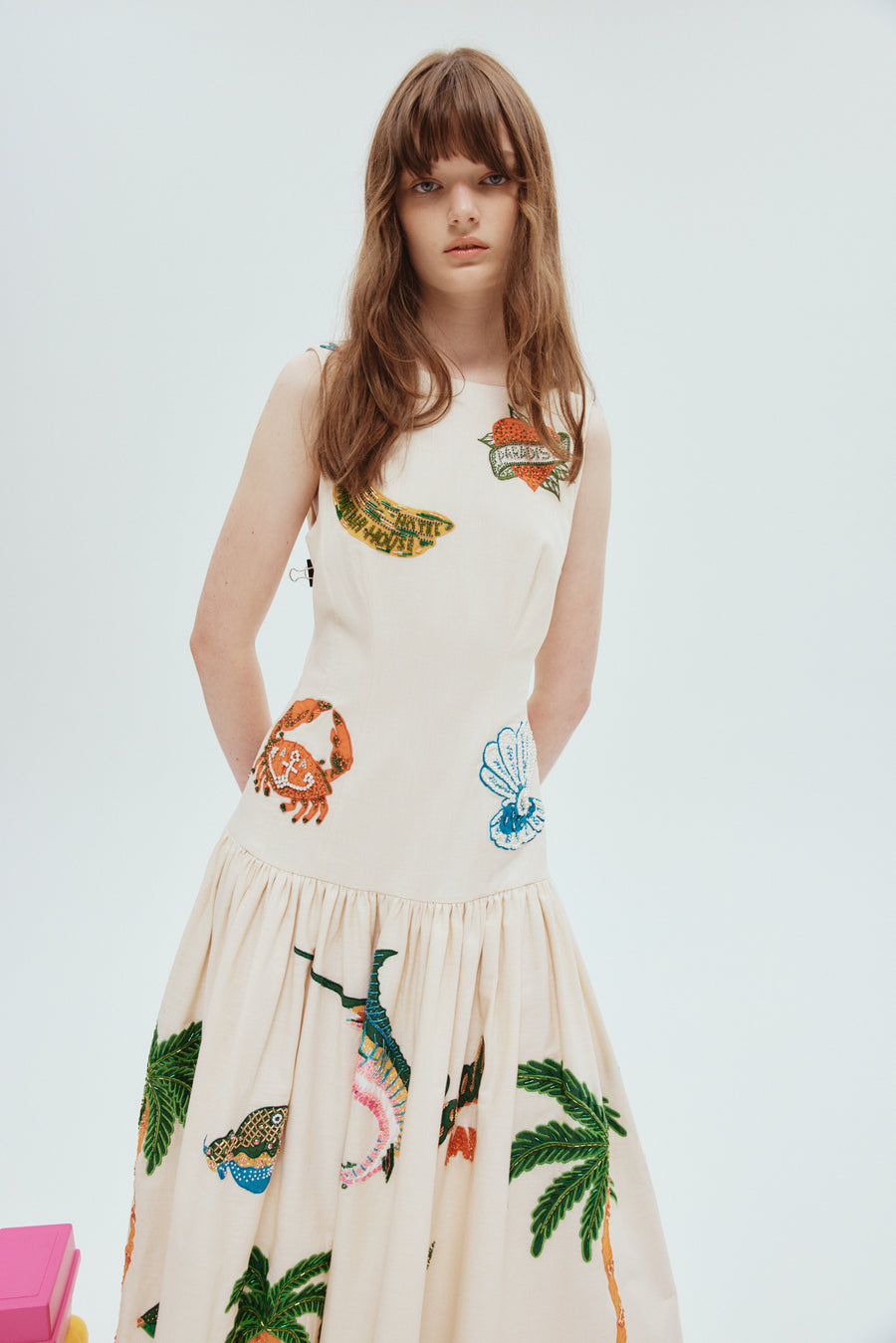 Clam Embroidered Gown- Preorder