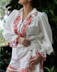 Hearts Embroidered Shirt Top Alèmais   