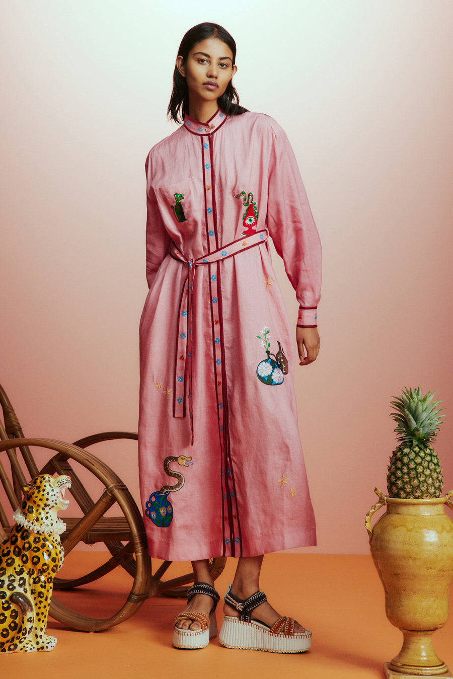 Timmy Embroidered Shirtdress- Preorder Dresses Alèmais   