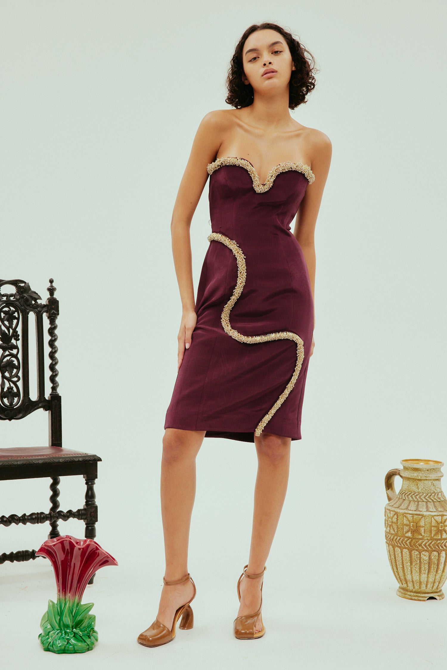 Orion Embellished Midi Dress Dresses Alèmais   