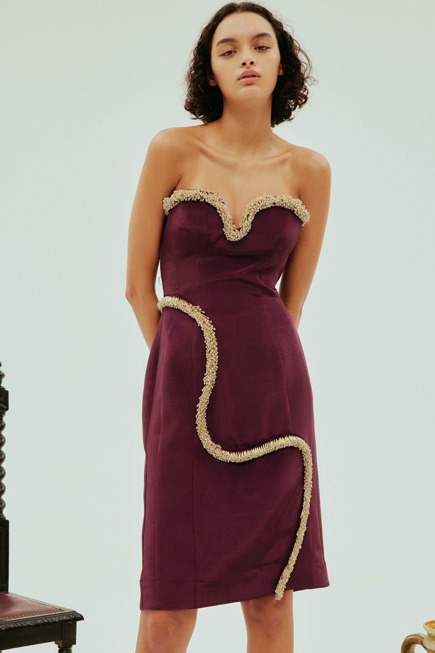 Orion Embellished Midi Dress Dresses Alèmais   