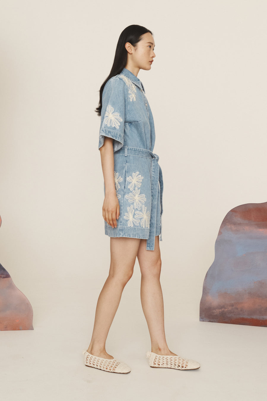 Charlene Denim Mini Dress Dresses Alèmais