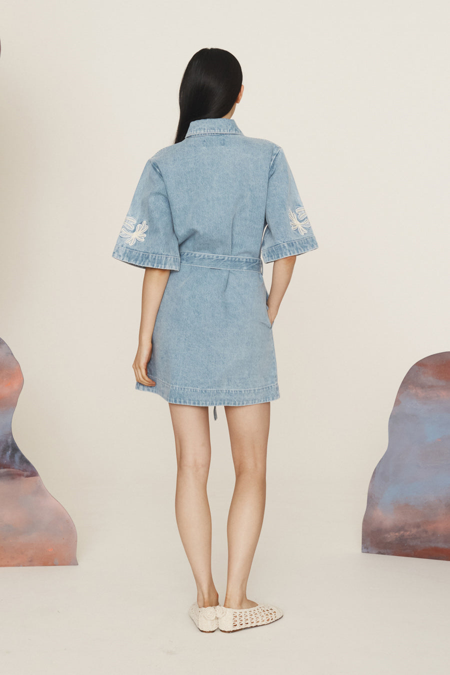 Charlene Denim Mini Dress Dresses Alèmais