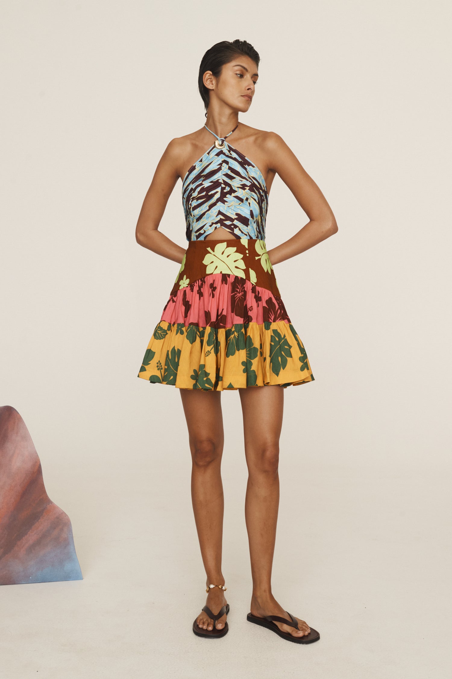 Poppy Spliced Mini Dress Dresses Alèmais