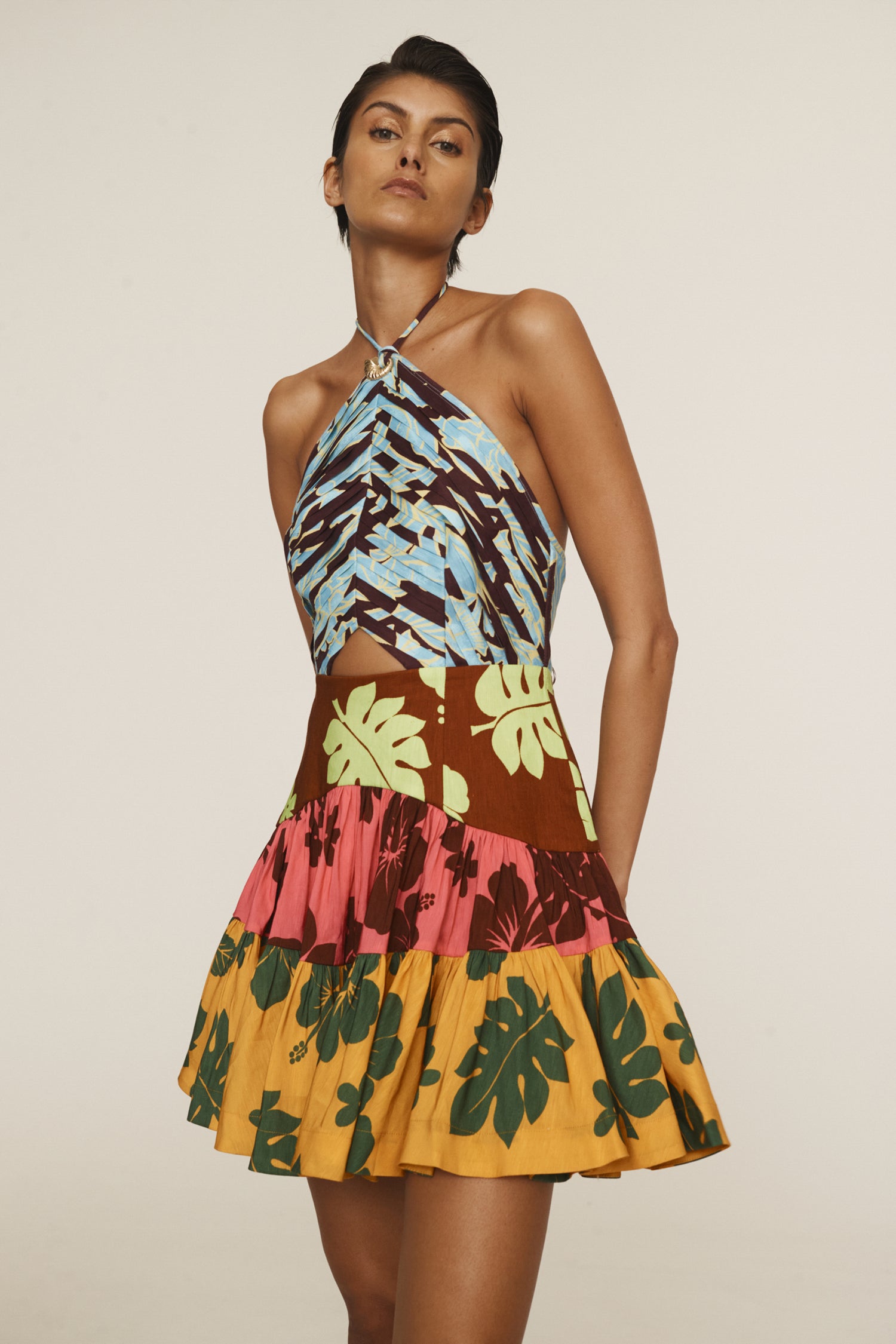 Poppy Spliced Mini Dress Dresses Alèmais