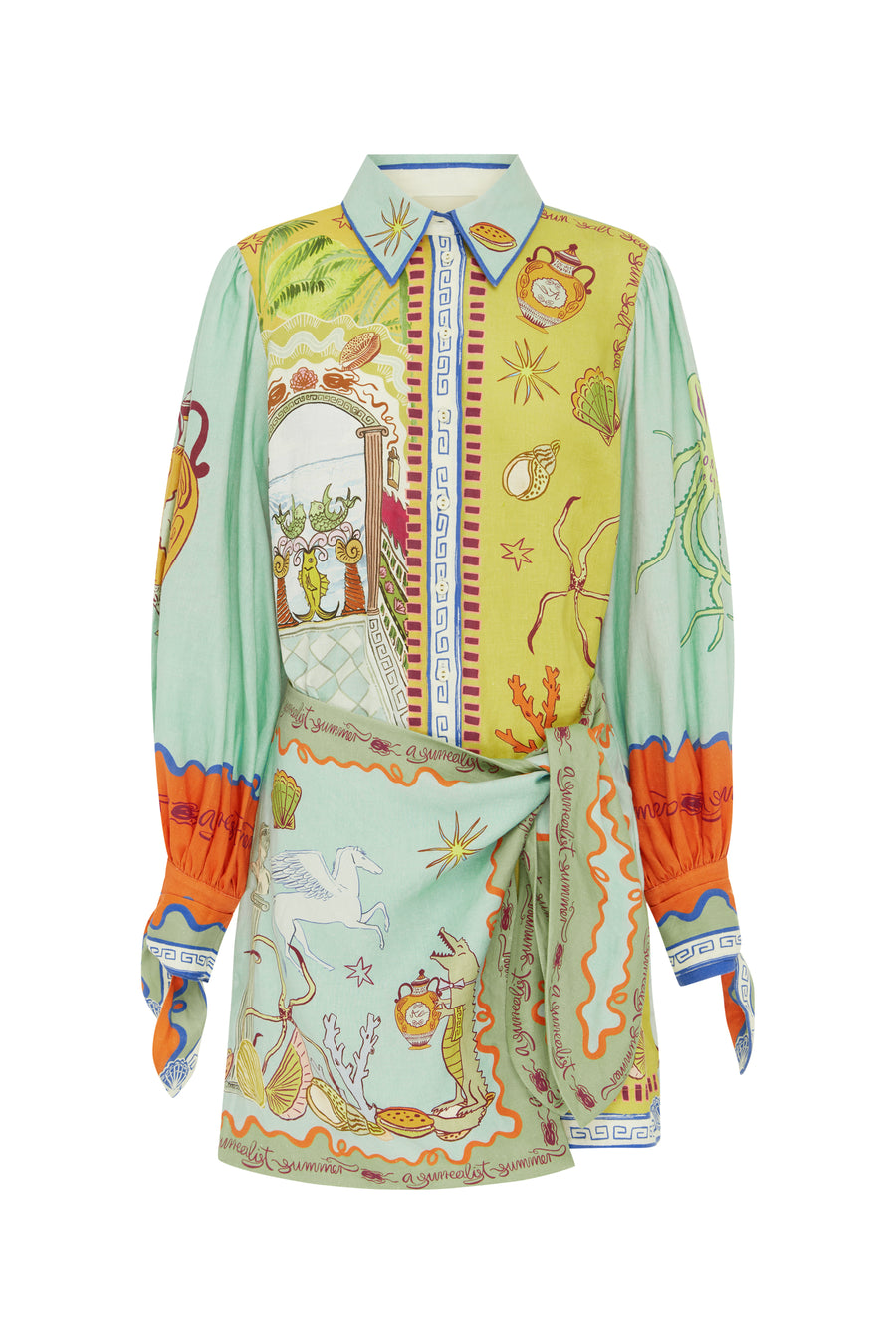 Surrealist Summer Mini Shirtdress Dresses Alèmais