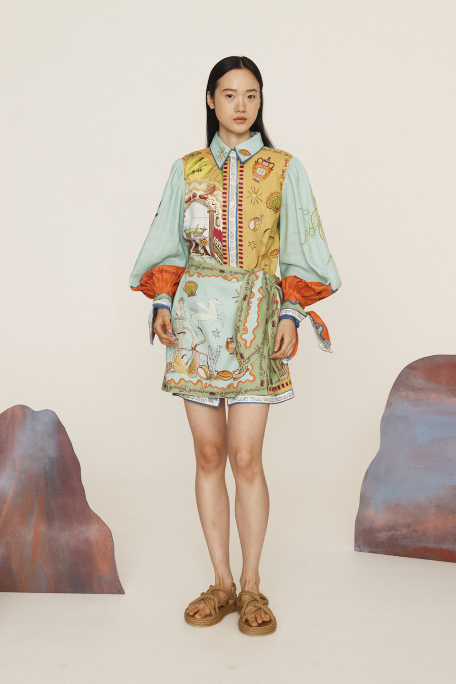 Surrealist Summer Mini Shirtdress Dresses Alèmais