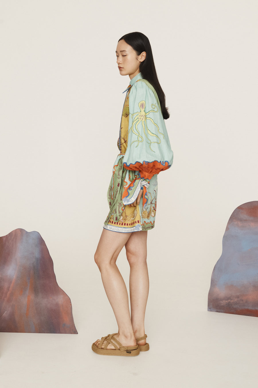 Surrealist Summer Mini Shirtdress Dresses Alèmais