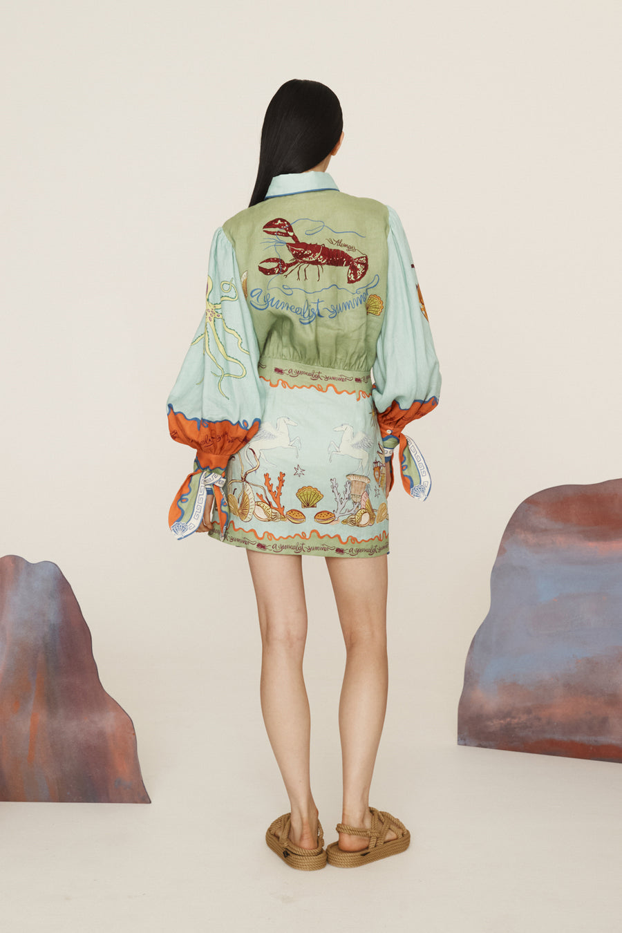 Surrealist Summer Mini Shirtdress Dresses Alèmais