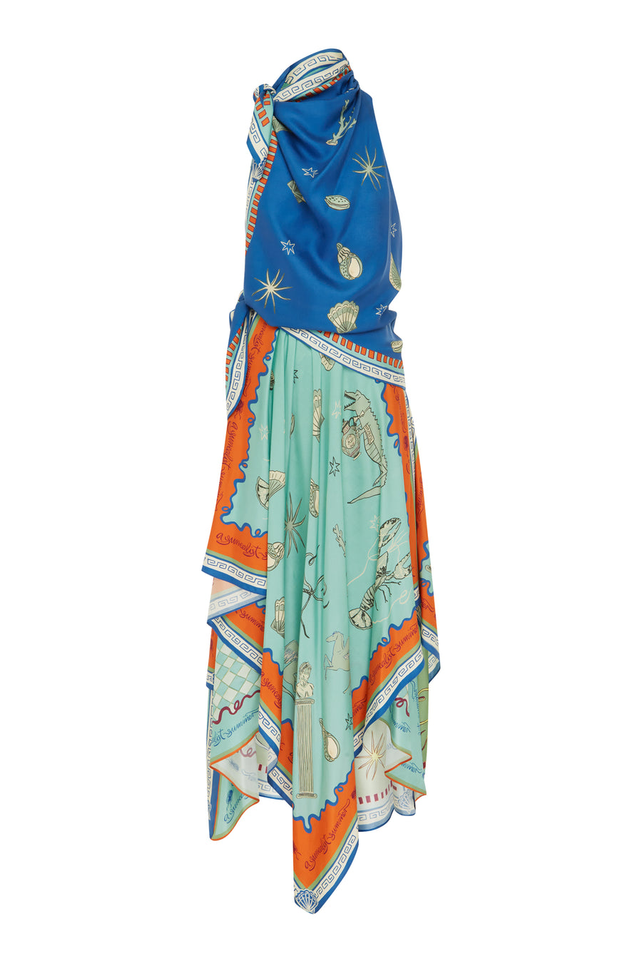 Surrealist Summer Scarf Midi Dress Dresses Alèmais