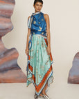 Surrealist Summer Scarf Midi Dress Dresses Alèmais