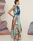 Surrealist Summer Scarf Midi Dress Dresses Alèmais