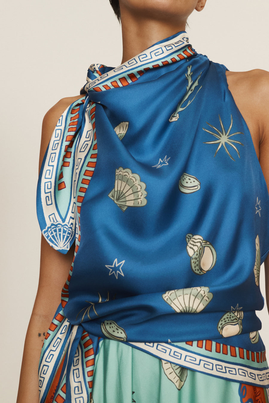 Surrealist Summer Scarf Midi Dress Dresses Alèmais