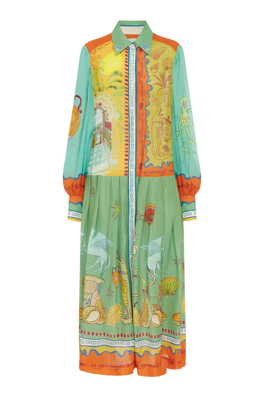 Surrealist Summer Ramie Shirtdress Dresses Alèmais