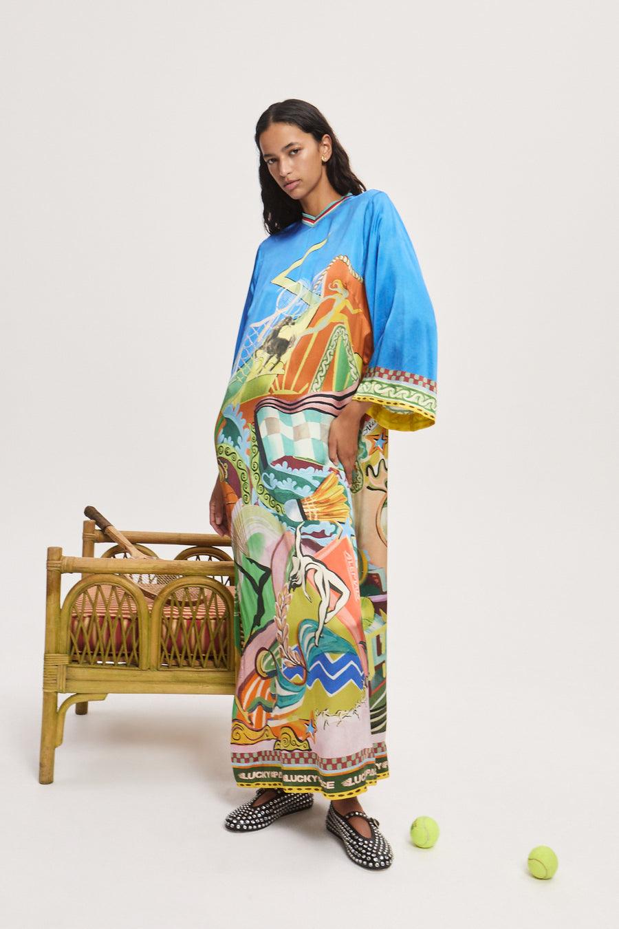 Lucky Pace Silk Midi Dress Dresses Alèmais