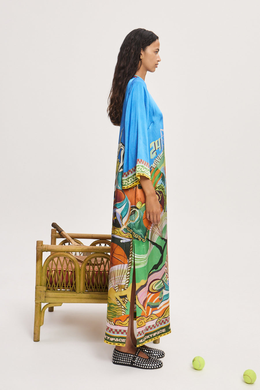 Lucky Pace Silk Midi Dress Dresses Alèmais