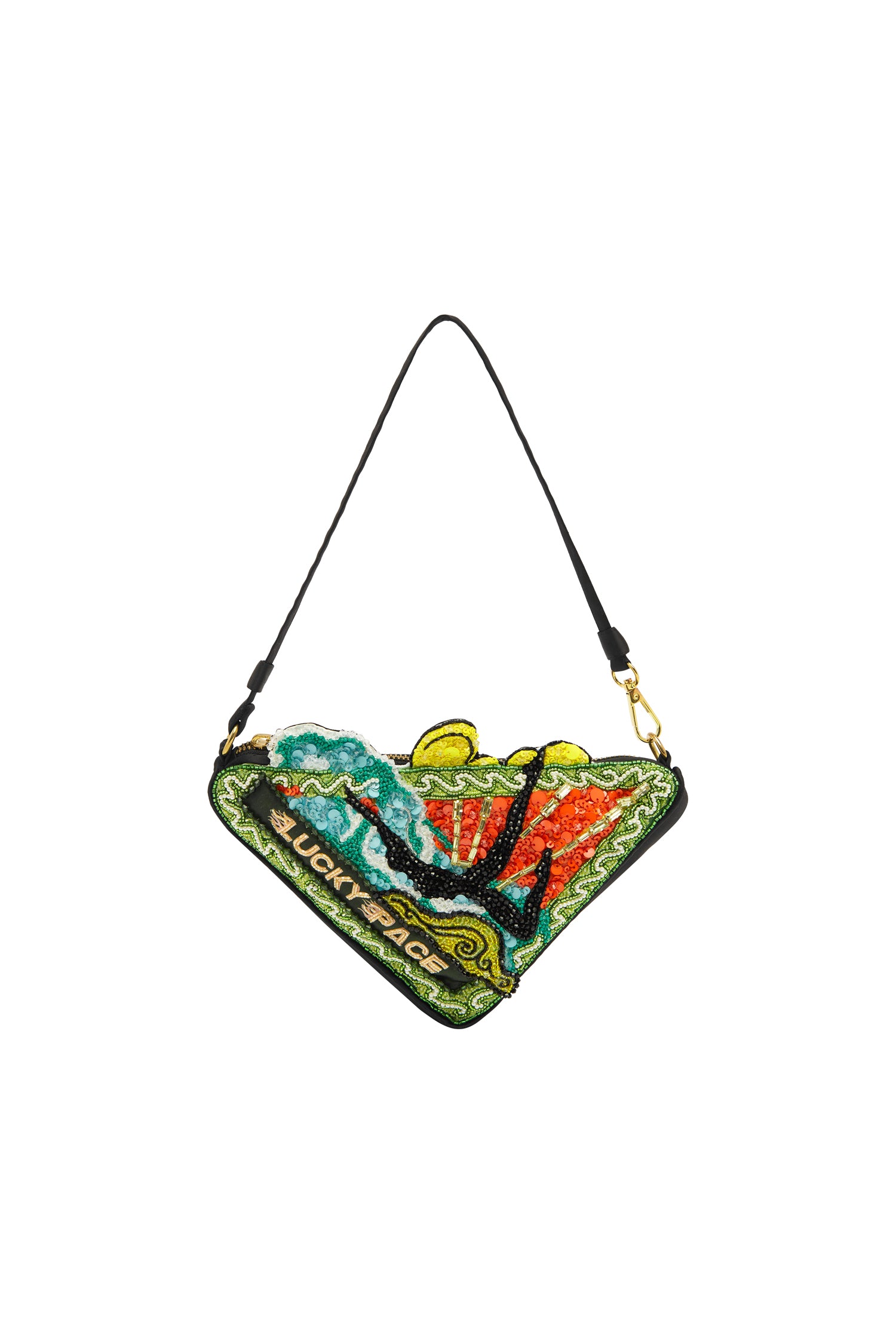 Lucky Pace Beaded Triangle Clutch bag Alèmais