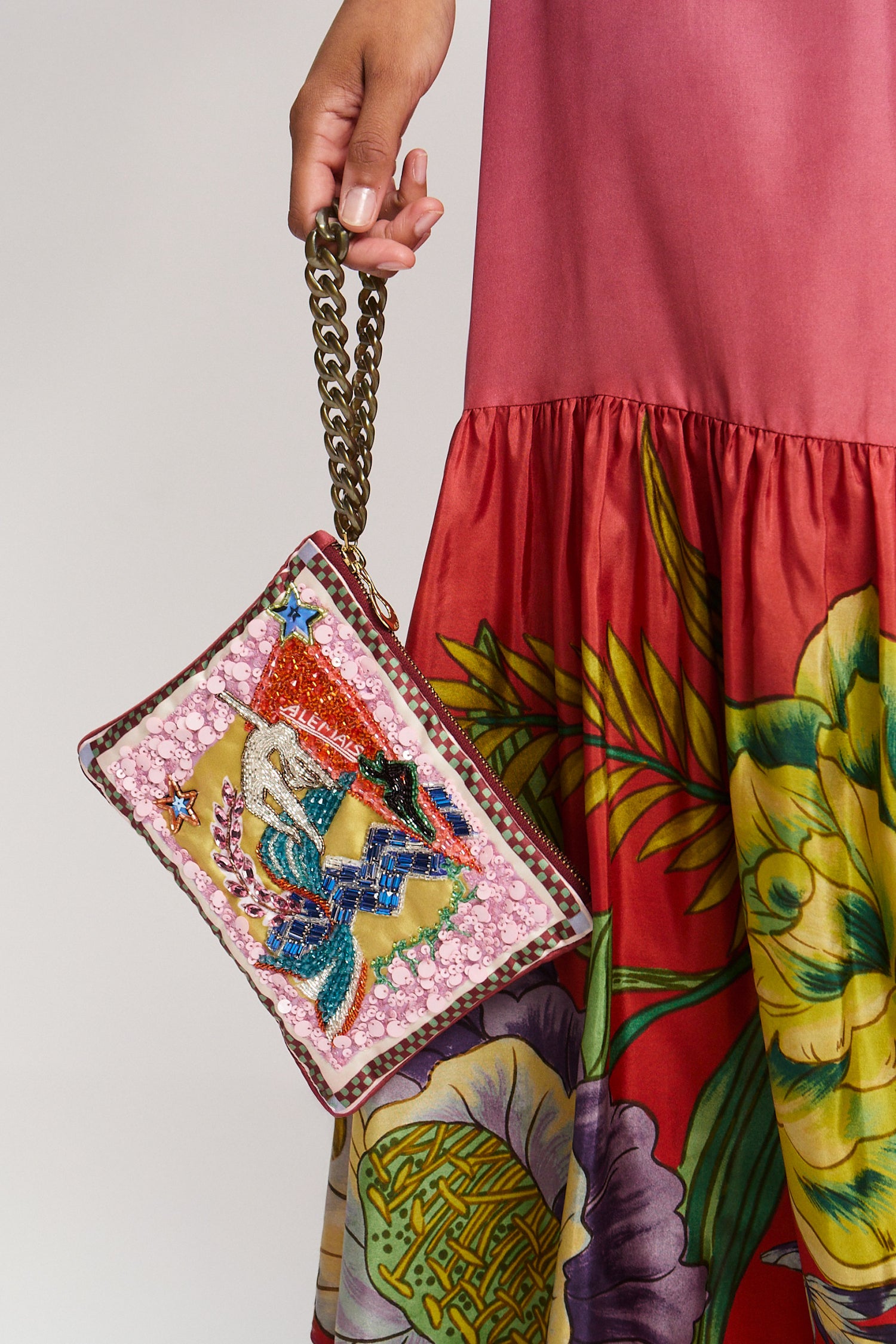 Lucky Pace Beaded Clutch bag Alèmais