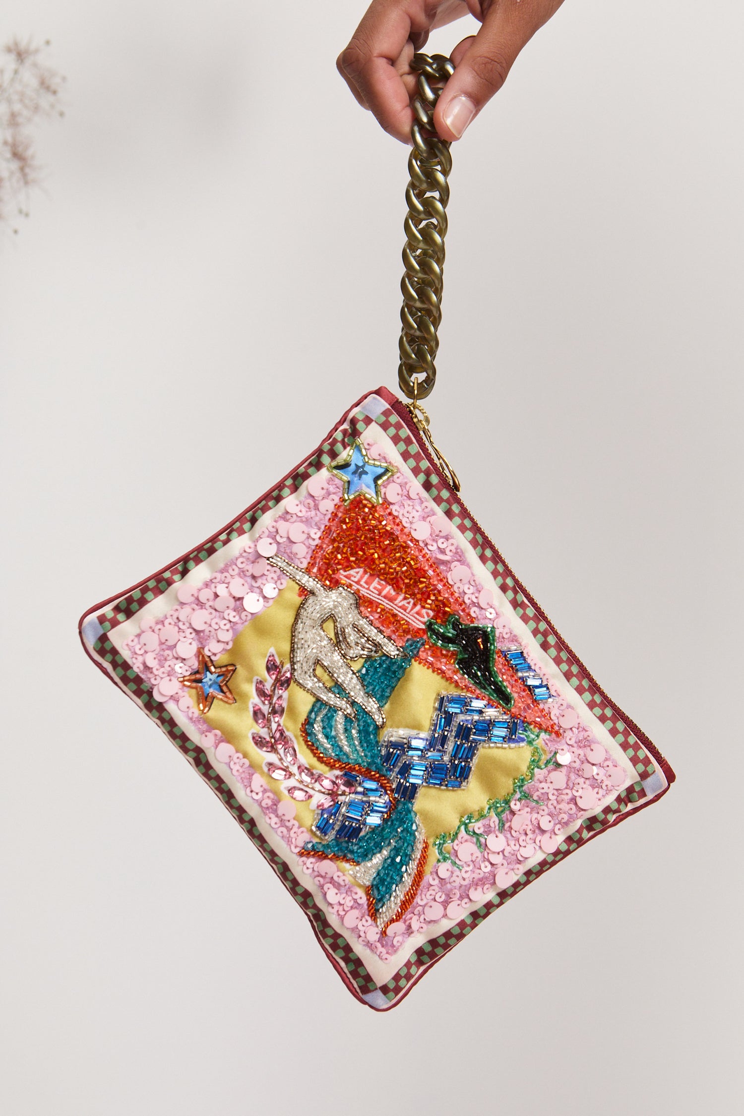 Lucky Pace Beaded Clutch bag Alèmais