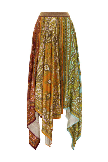 Clemenza Spliced Scarf Silk Skirt- Preorder Skirts Alèmais
