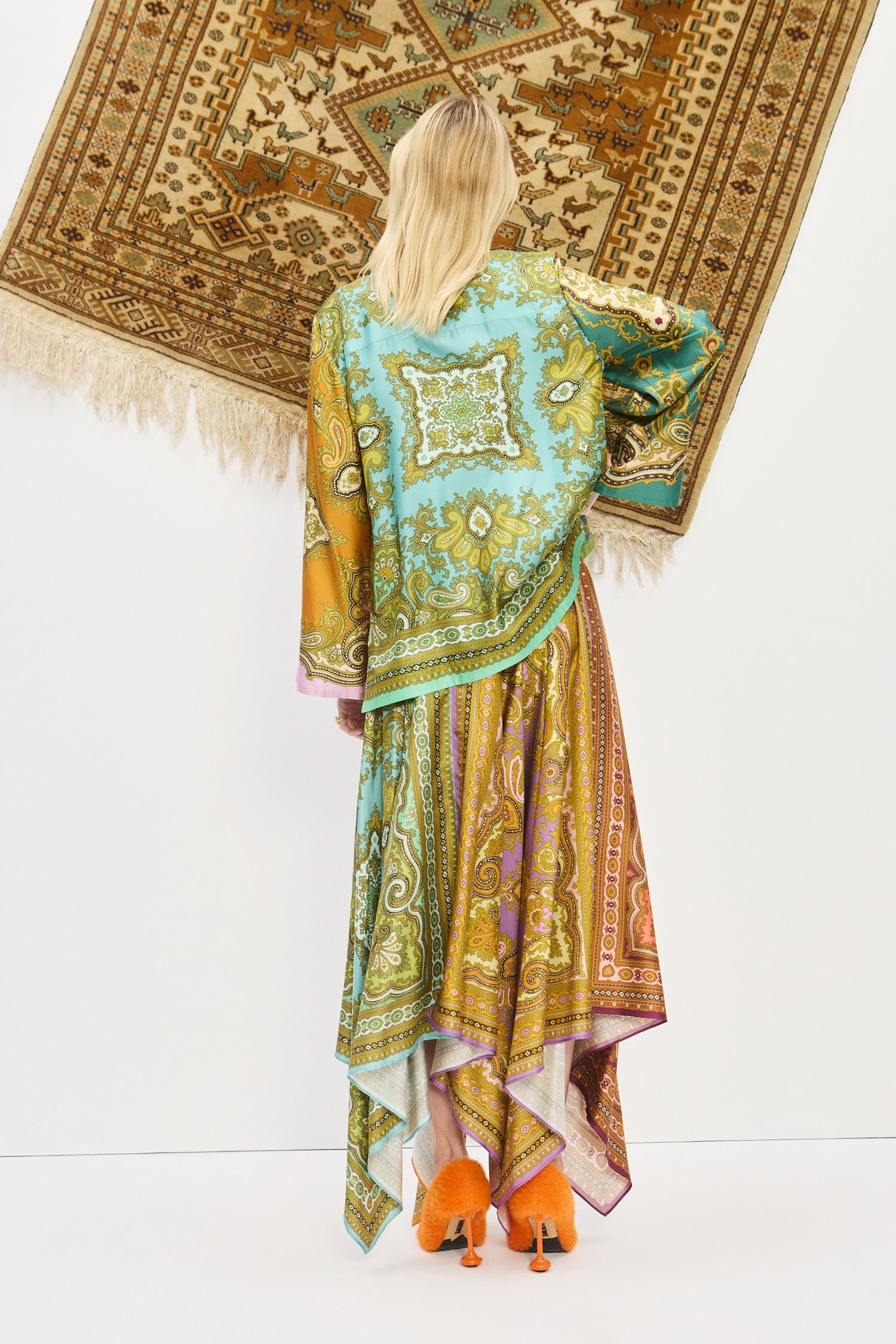 Clemenza Spliced Scarf Silk Skirt Skirts Alèmais