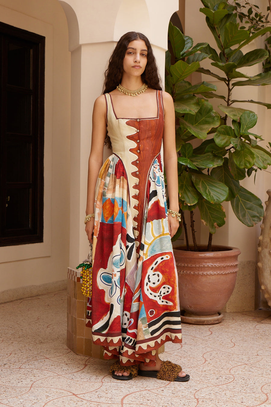 Michelle Square Neck Midi Dress Dresses ALEMAIS