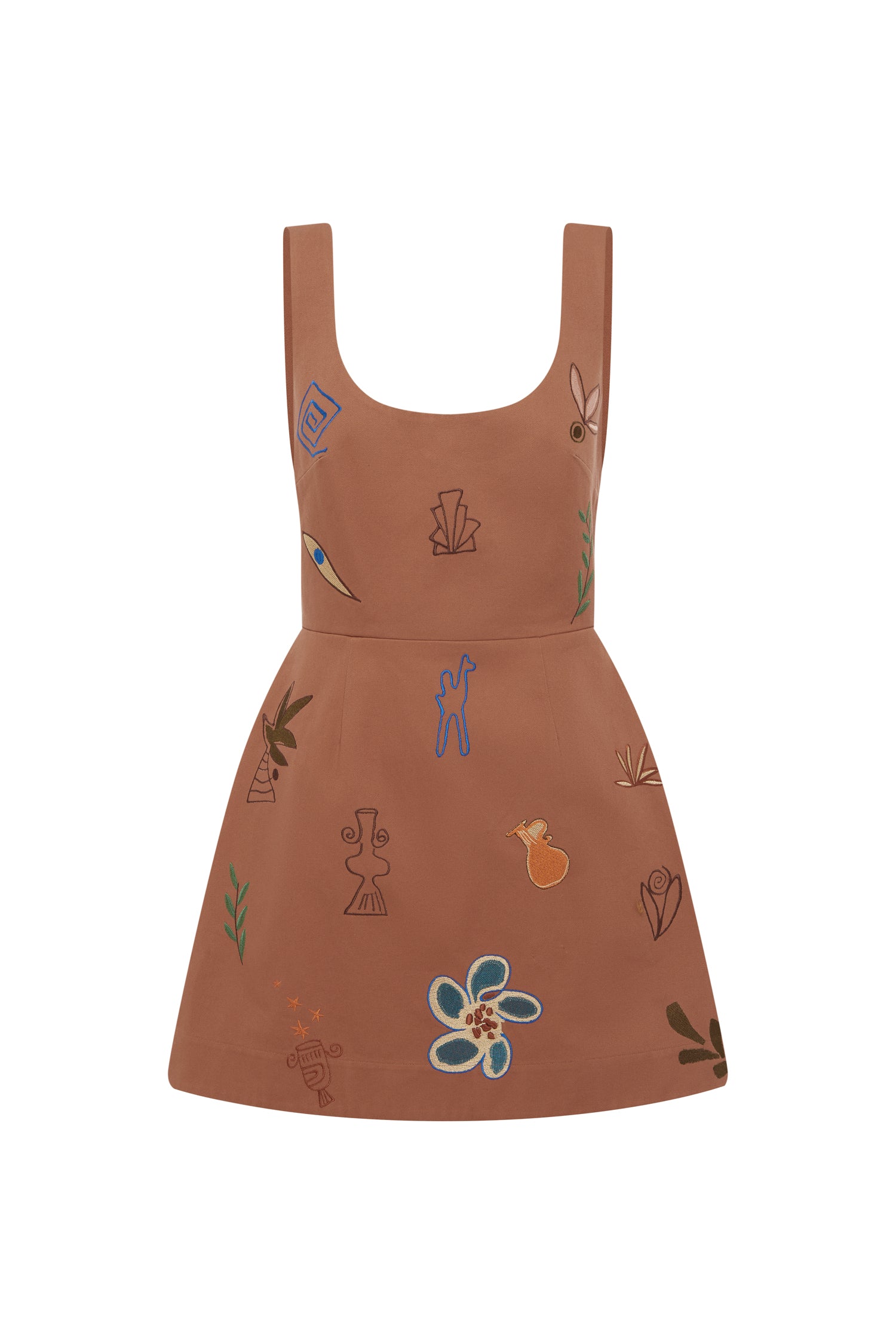 Dusty Embroidered Mini Dress Dresses Alèmais