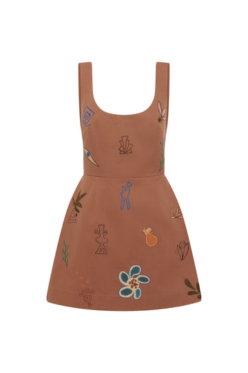 Dusty Embroidered Mini Dress Dresses Alèmais
