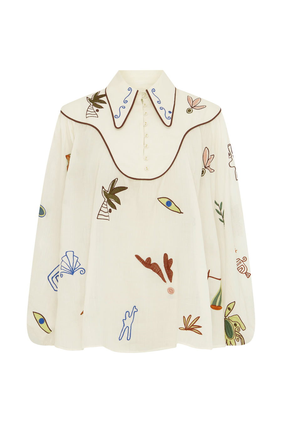 Mina Embroidered Blouse shirt ALEMAIS
