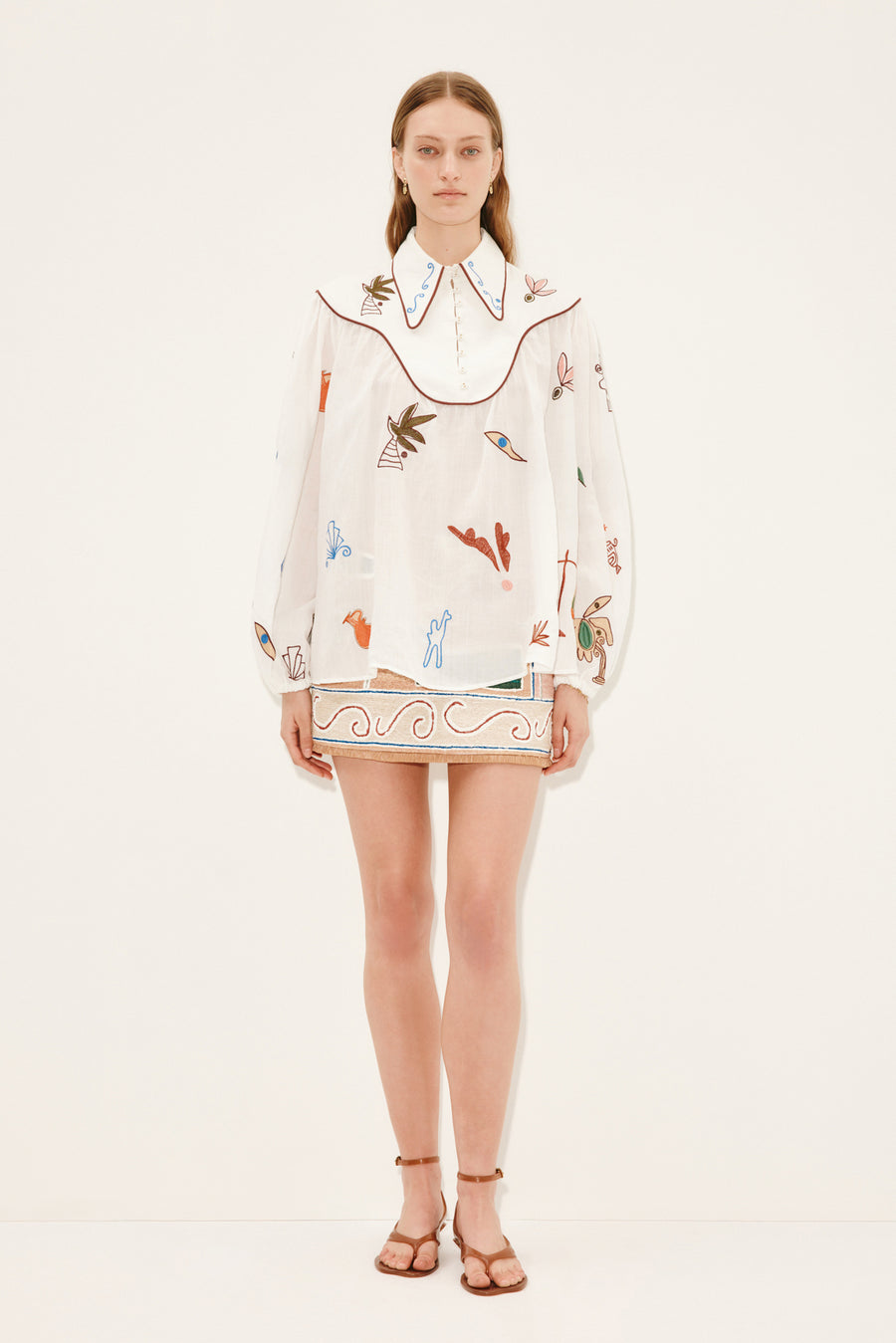 Mina Embroidered Blouse shirt ALEMAIS