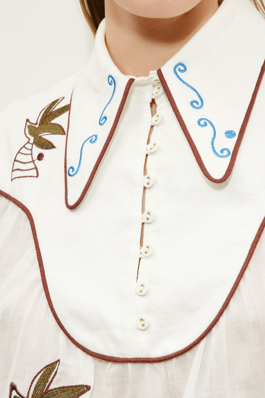 Mina Embroidered Blouse shirt ALEMAIS