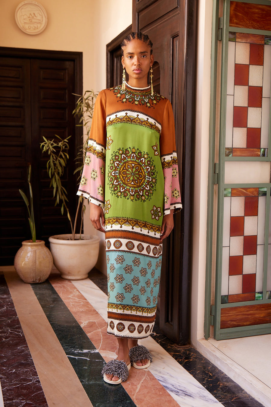 Contina Silk Midi Dress- Preorder Dresses Alèmais