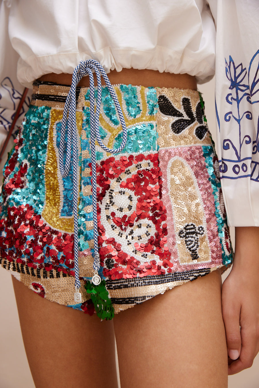 Jazz Embellished Corset Shorts Shorts ALEMAIS