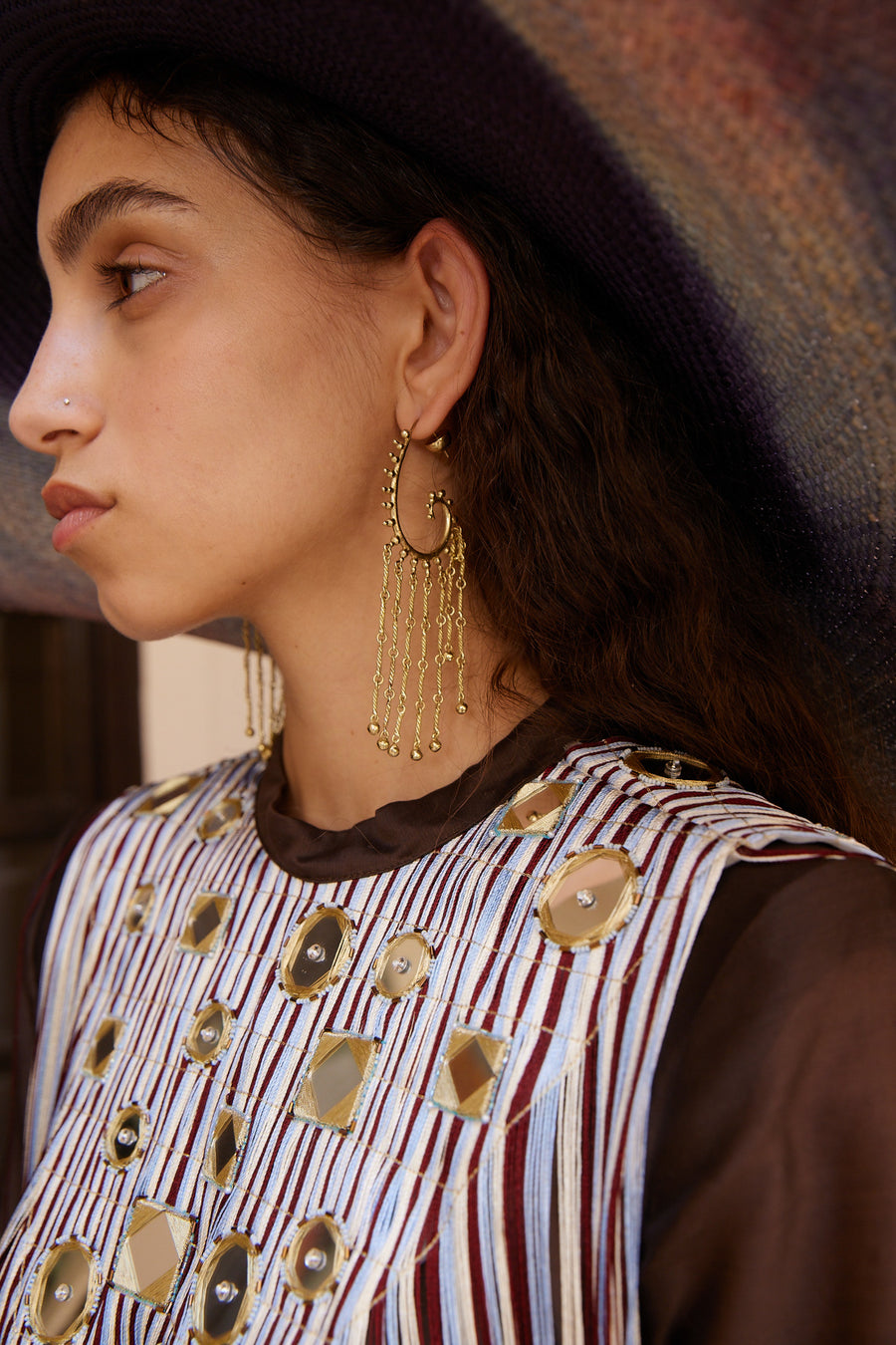 Le Jardin Paisley Chain Hoops Earrings Alèmais