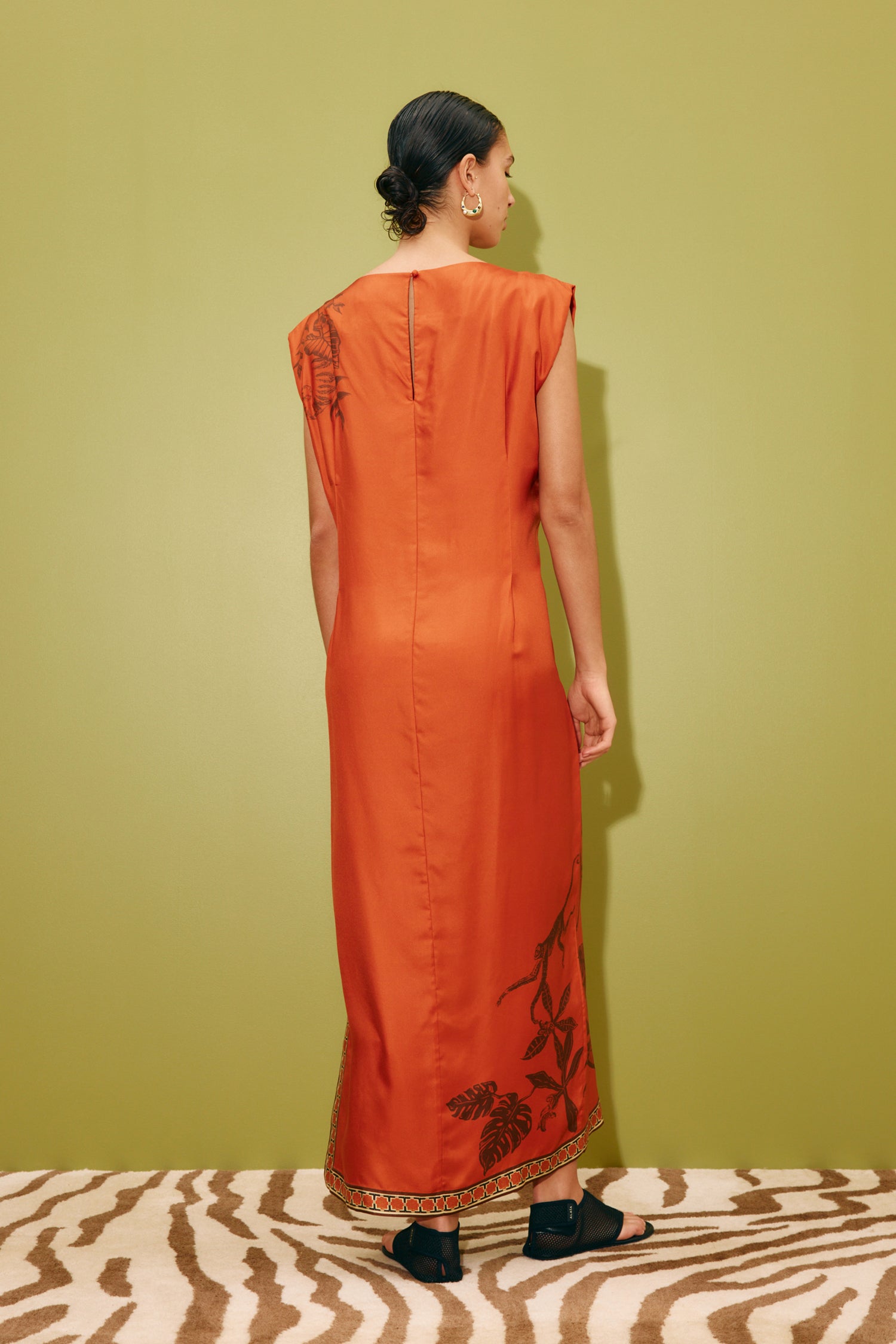 Monkey Dance Silk Midi Dress Dresses ALEMAIS