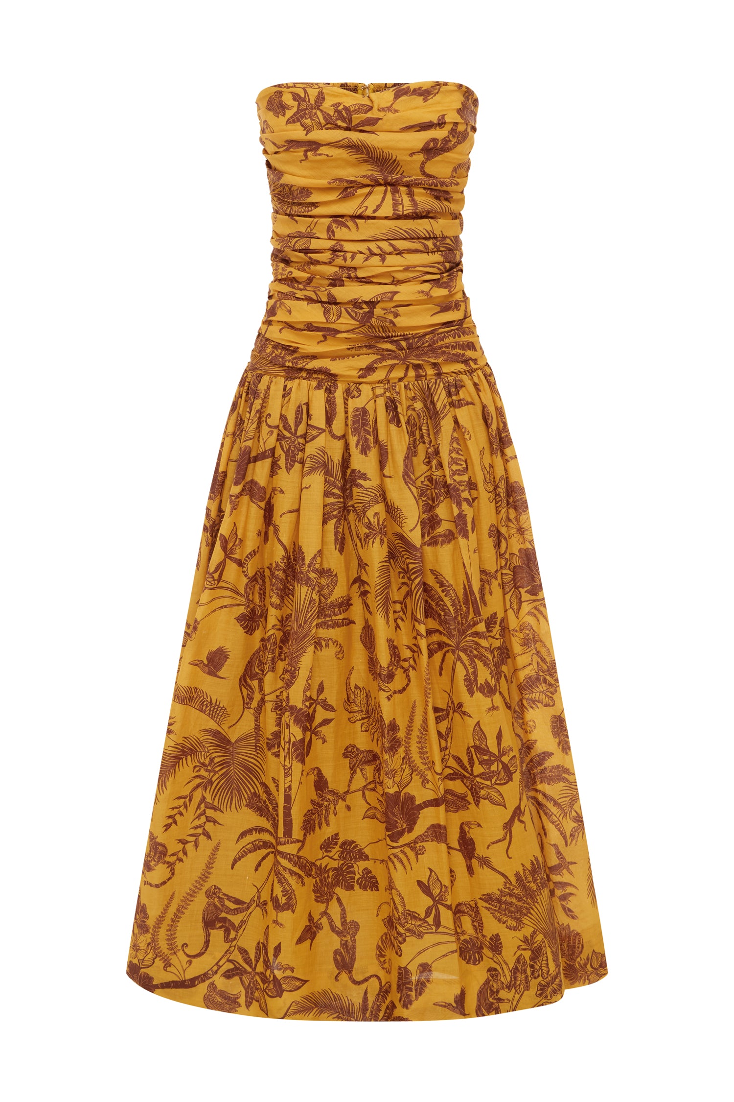 Banana Blossom Ruched Gown Dresses ALEMAIS