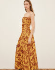 Banana Blossom Ruched Gown Dresses ALEMAIS
