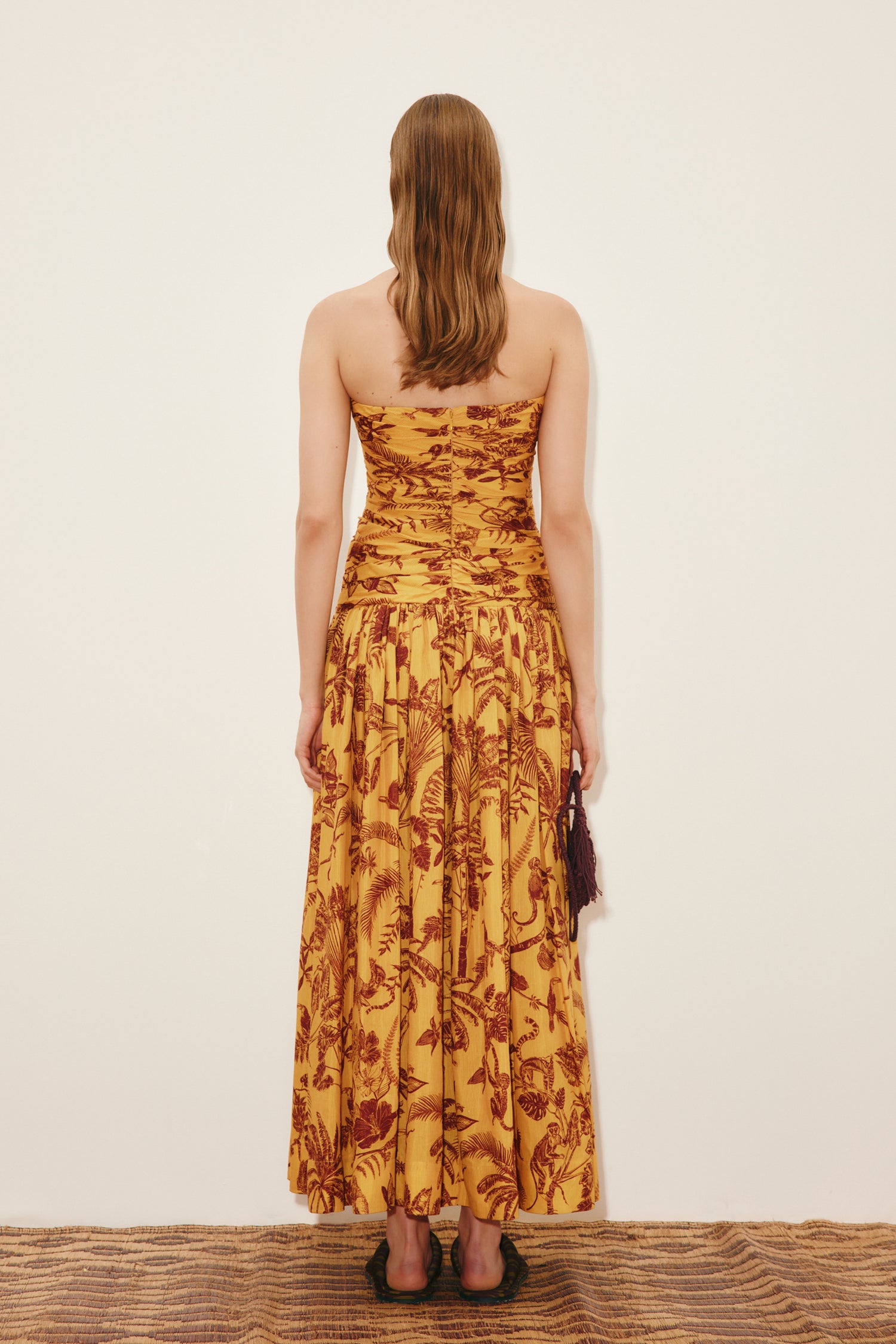 Banana Blossom Ruched Gown Dresses ALEMAIS