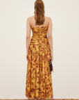 Banana Blossom Ruched Gown Dresses ALEMAIS